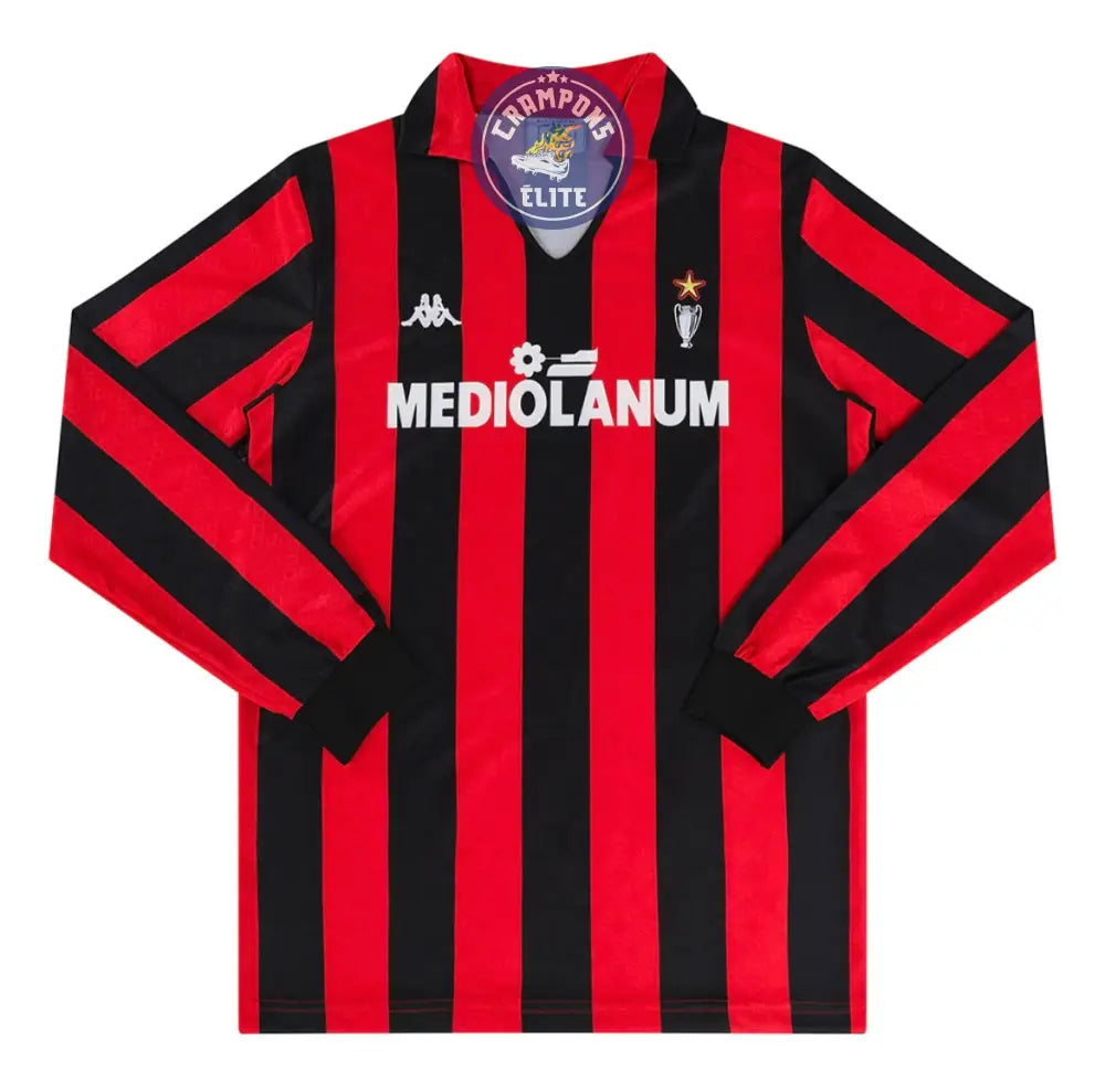 AC Milan 1989/90 Domicile à manches longues
