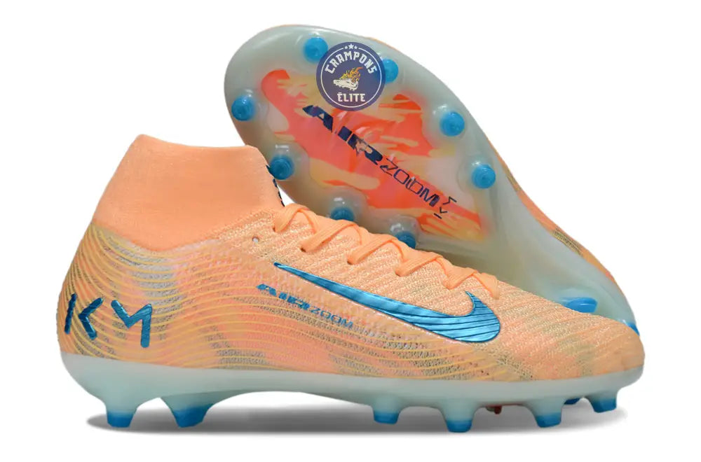 Air Zoom Mercurial Superfly 10 AG Kylian Mbappe - Orange/Bleu turquoise