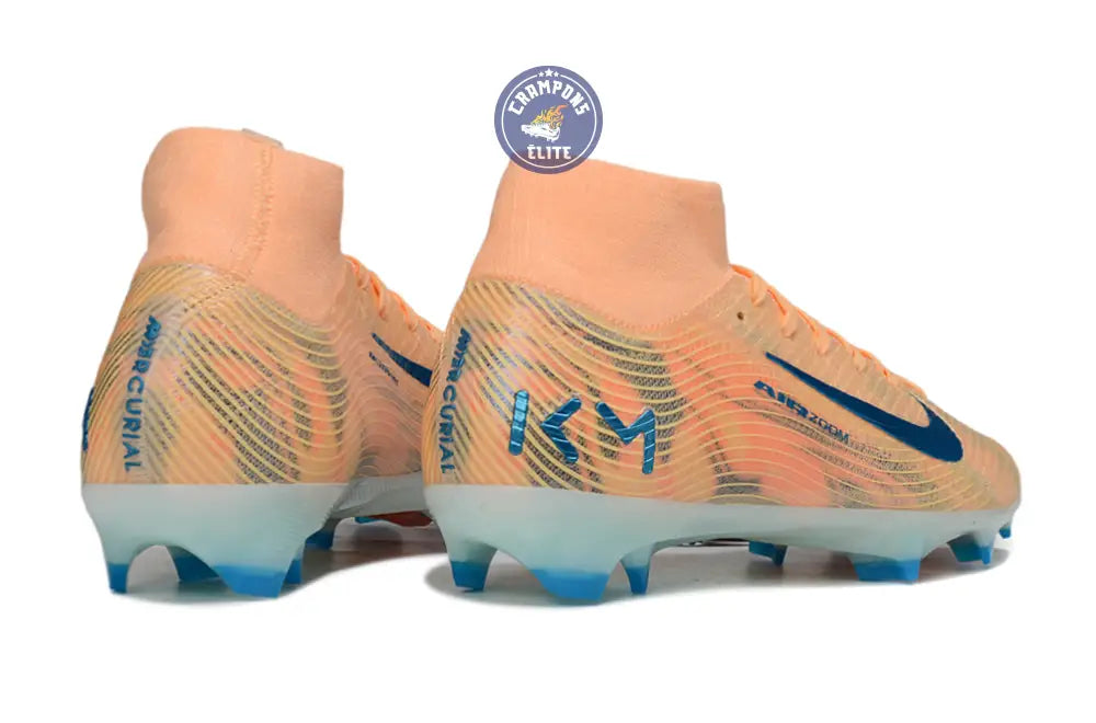Image of Air Zoom Mercurial Superfly 10 FG Kylian Mbappe - Orange/Bleu turquoise
