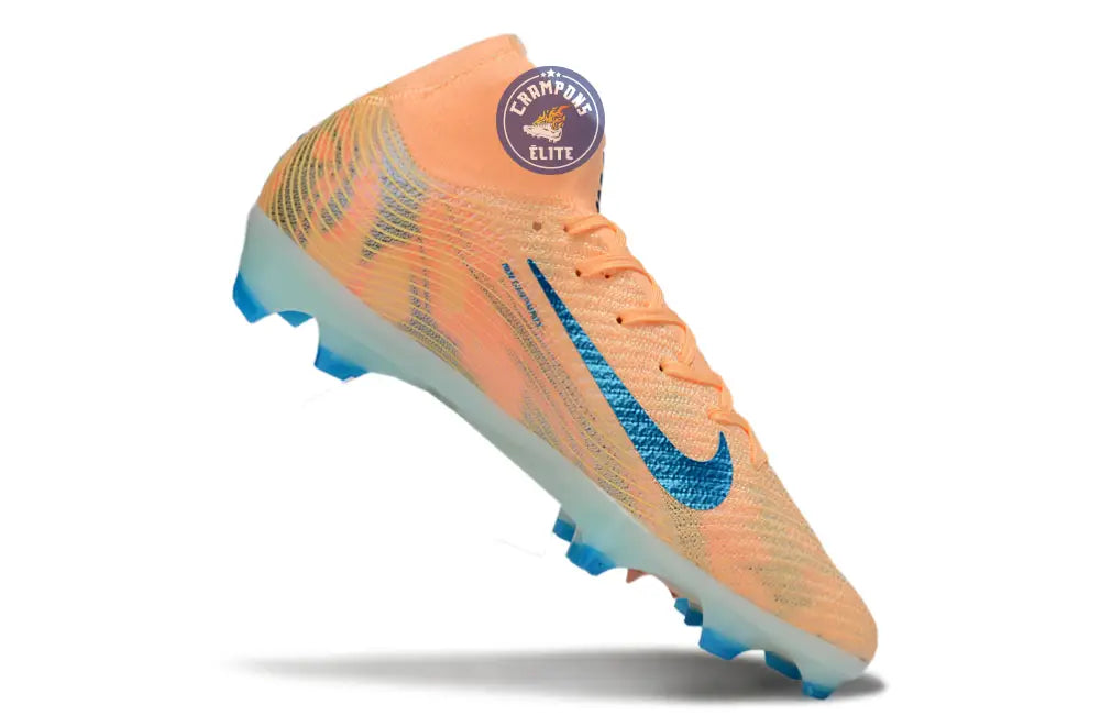 Image of Air Zoom Mercurial Superfly 10 FG Kylian Mbappe - Orange/Bleu turquoise