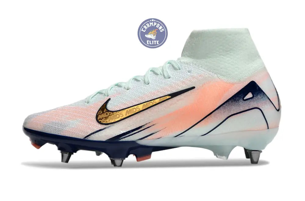 Image of Air Zoom Mercurial Superfly 10 SG - Bleu Turquoise/Bleu Marine/Orange/Doré