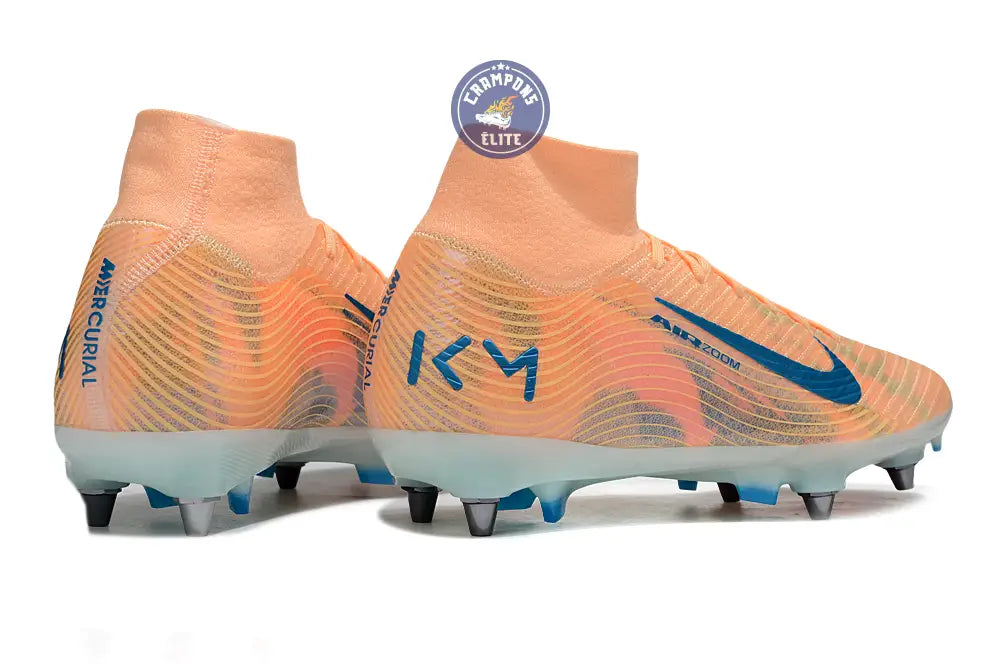 Image of Air Zoom Mercurial Superfly 10 SG Kylian Mbappe - Orange/Bleu turquoise SG