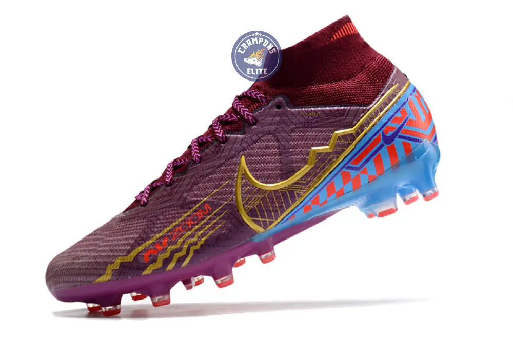 Image of Air Zoom Mercurial Superfly 9 Academy AG Mbappé Personal Edition - Bordeaux/Doré