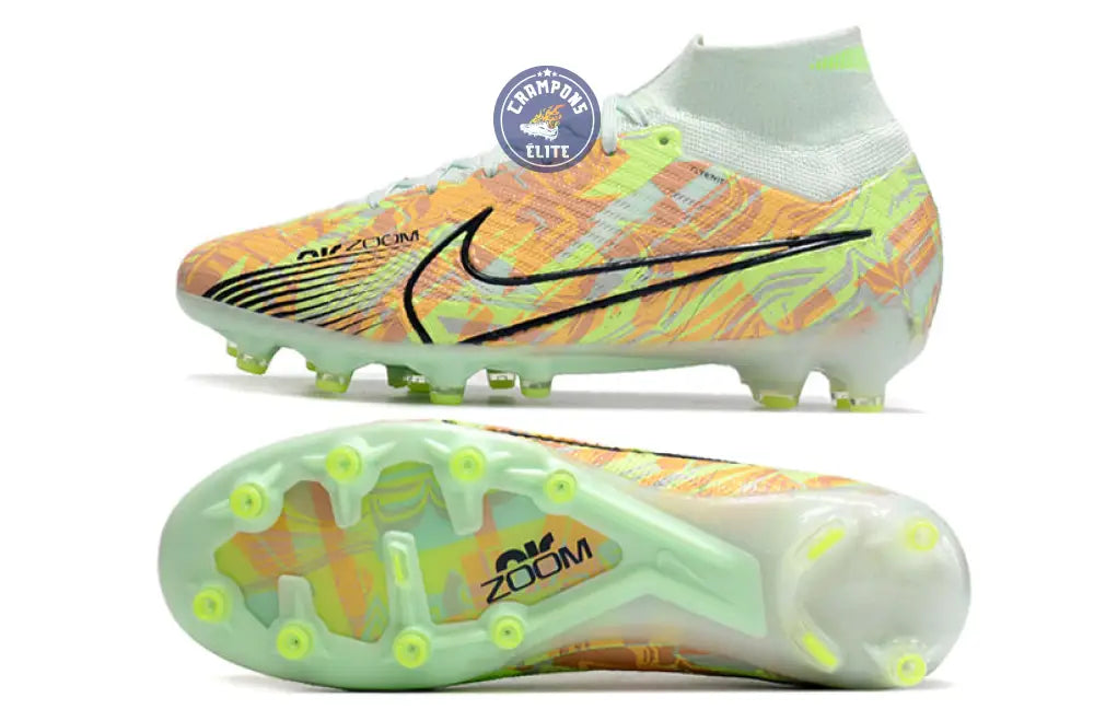 Image of Air Zoom Mercurial Superfly 9 AG Bonded - Vert/Bleu/Orange