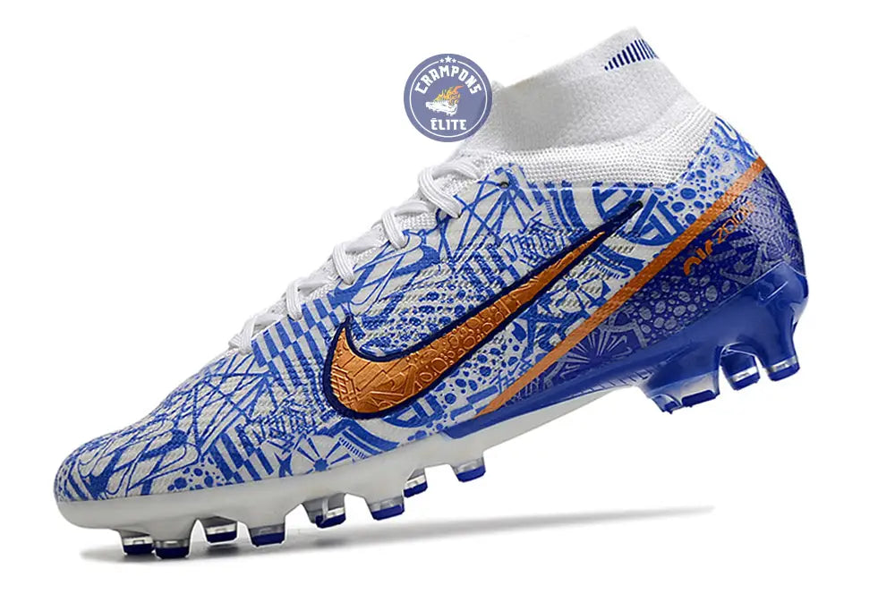 Image of Air Zoom Mercurial Superfly 9 AG CR7 Personal Edition - Blanc/Cuivré/Bleu