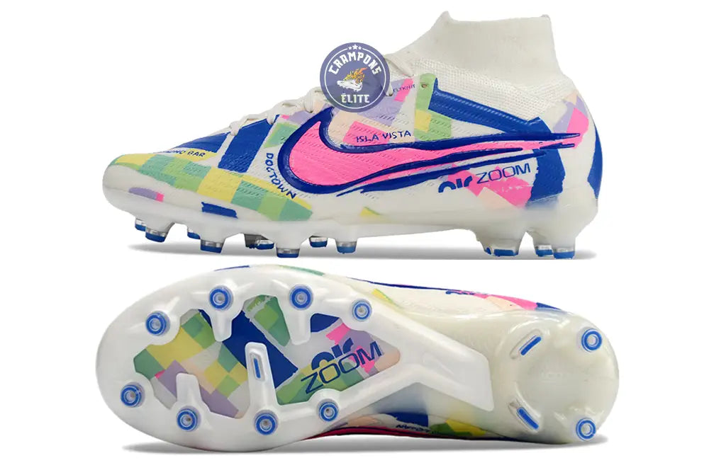 Air Zoom Mercurial Superfly 9 AG SoCal Pack - Blanc/Bleu/Rose/Jaune/Vert