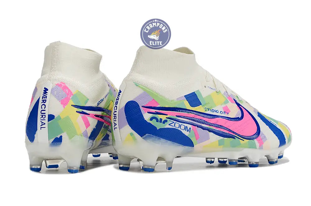 Air Zoom Mercurial Superfly 9 AG SoCal Pack - Blanc/Bleu/Rose/Jaune/Vert