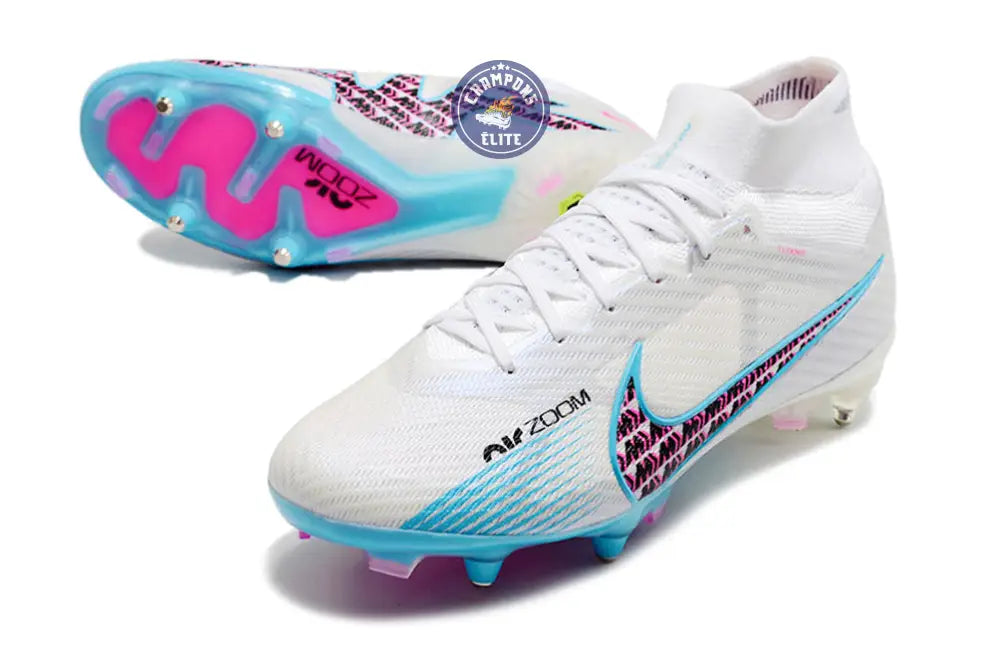 Air Zoom Mercurial Superfly 9 Anticlog SG-PRO Blast - Blanc/Bleu/Rose/Violet