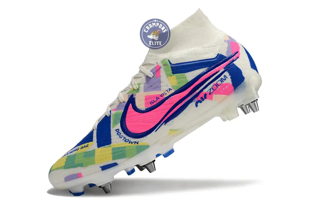 Air Zoom Mercurial Superfly 9 SG - Blanc/Vert/Bleu/Jaune/Rose