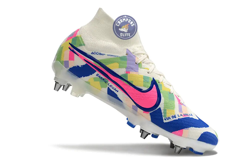 Air Zoom Mercurial Superfly 9 SG - Blanc/Vert/Bleu/Jaune/Rose