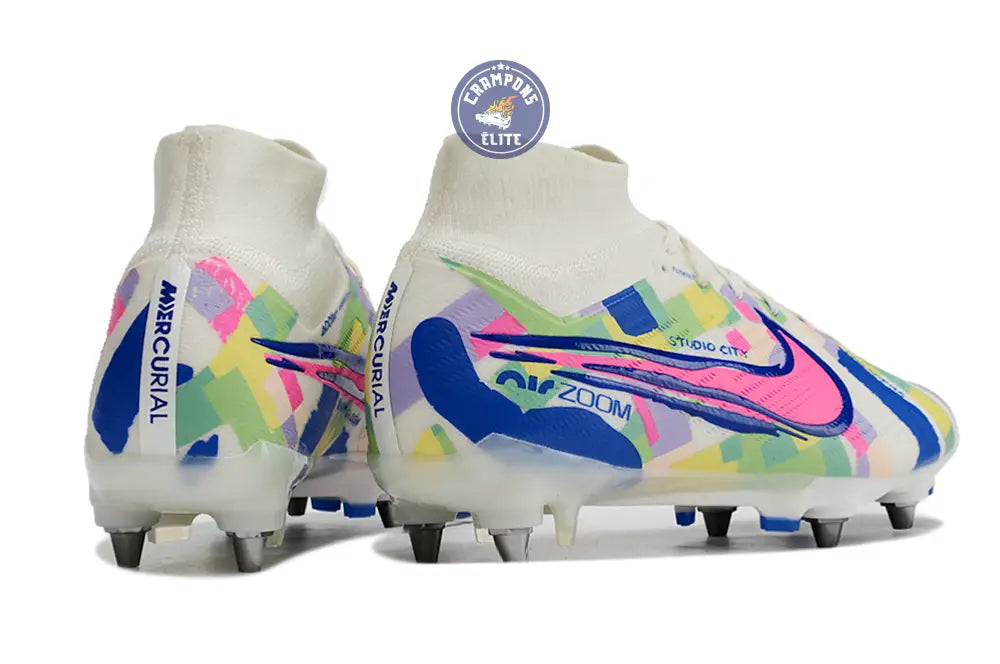 Air Zoom Mercurial Superfly 9 SG - Blanc/Vert/Bleu/Jaune/Rose