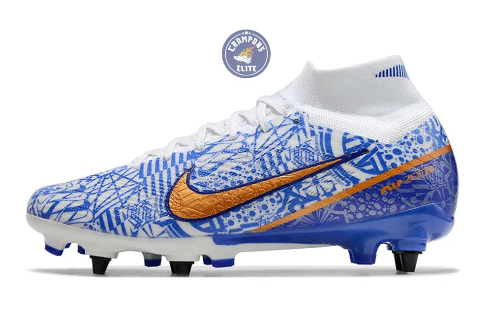 Image of Air Zoom Mercurial Superfly 9 SG-PRO CR7 Personal Edition - Blanc/Cuivré/Bleu