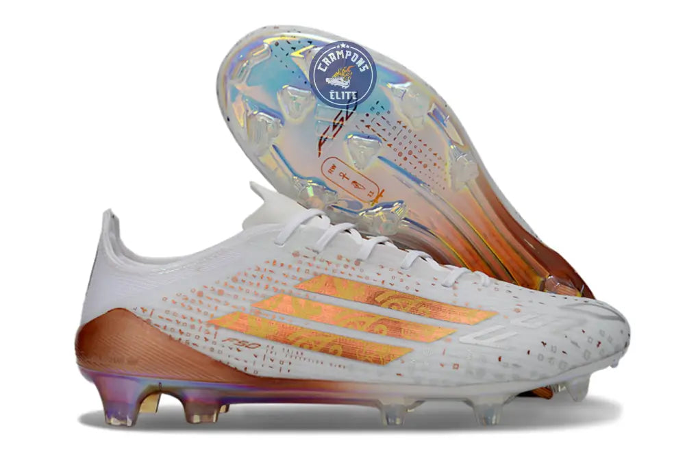 Image of F50 ELITE FG x MOHAMED SALAH AFCON - BLANC/BRONZE ÉDITION LIMITÉE