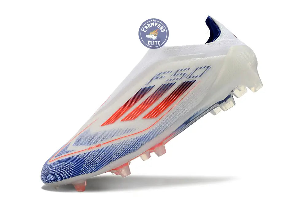 F50 Elite Laceless FG Advancement - Blanc/Rouge/Bleu