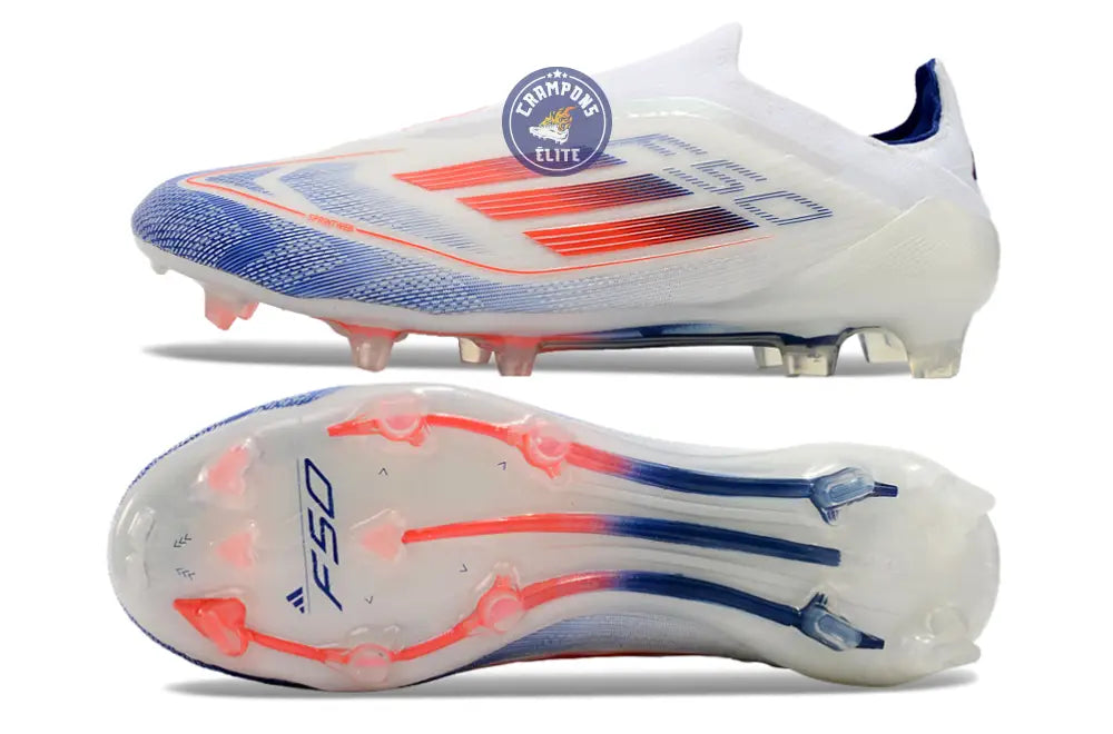 F50 Elite Laceless FG Advancement - Blanc/Rouge/Bleu