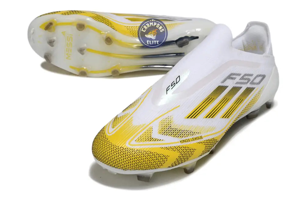 F50 Elite Laceless FG - Blanc/Jaune/Noir