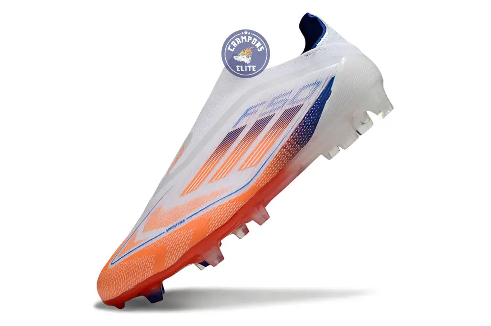 F50 Elite Laceless FG - Blanc/Orange/Bleu