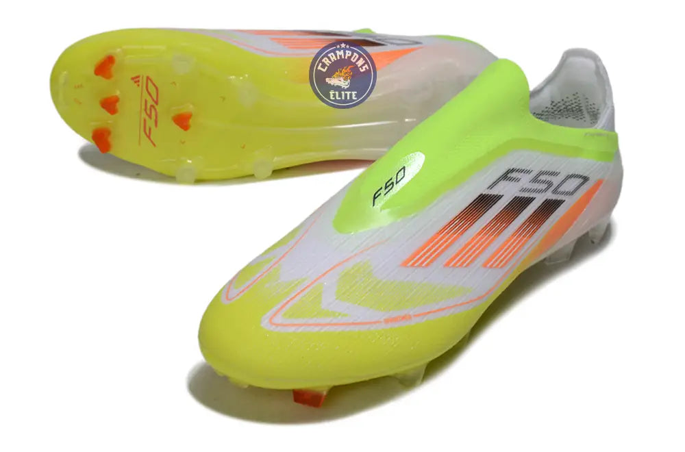F50 Elite Laceless FG - Blanc/Orange/Vert/Jaune