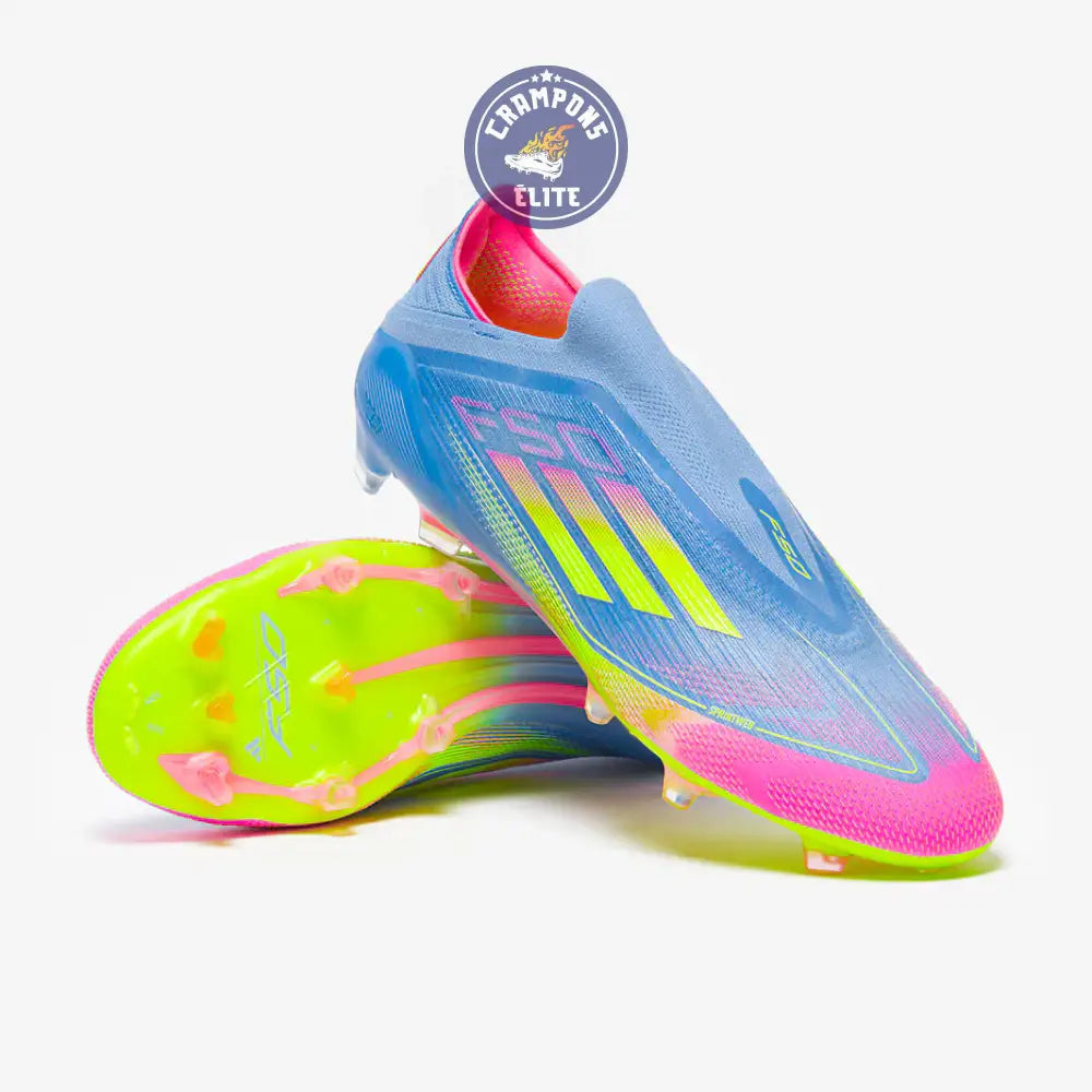 Image of F50 Elite Laceless FG Celestial Victory - Blue Fusion/Lucid Lemon/Lucid Pink