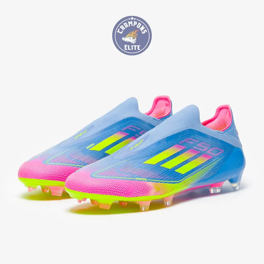 Image of F50 Elite Laceless FG Celestial Victory - Blue Fusion/Lucid Lemon/Lucid Pink