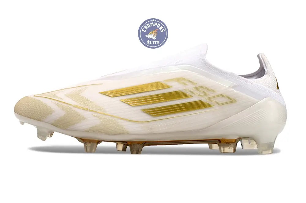 Image of F50 Elite Laceless FG Day Spark - Blanc/Doré/Blanc