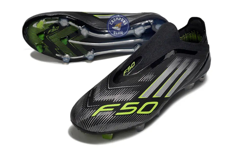 F50 Elite Laceless FG - Noir/Vert/Gris