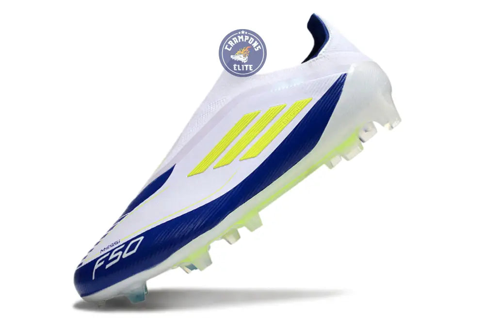 Image of F50 Elite Laceless FG Messi - Blanc/Jaune/Violet