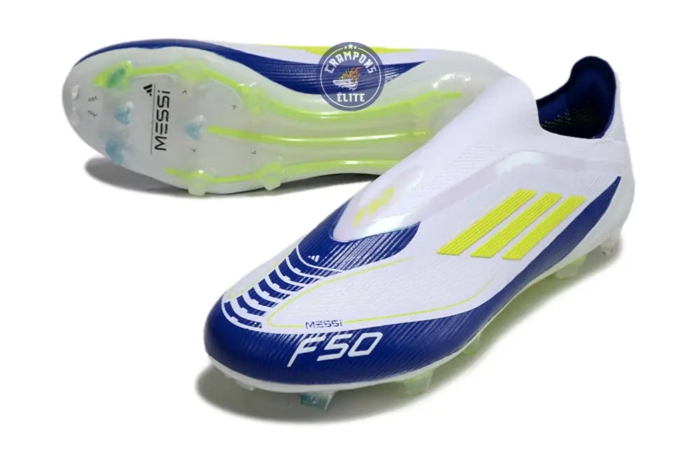 F50 Elite Laceless FG Messi - Blanc/Jaune/Violet