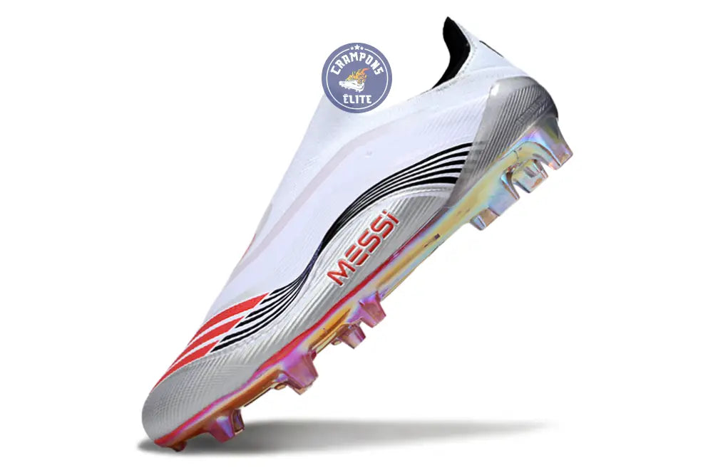 F50 Elite Laceless FG - Messi Prestig10 - Blanc/Noir/Rouge