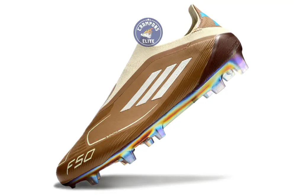 Image of F50 Elite Laceless FG Messi X Bad Bunny Elite FG - Cardboard/Blanc/Turquoise ÉDITION LIMITÉE