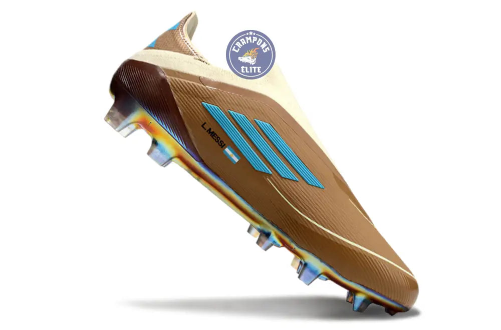 Image of F50 Elite Laceless FG Messi X Bad Bunny Elite FG - Cardboard/Blanc/Turquoise ÉDITION LIMITÉE