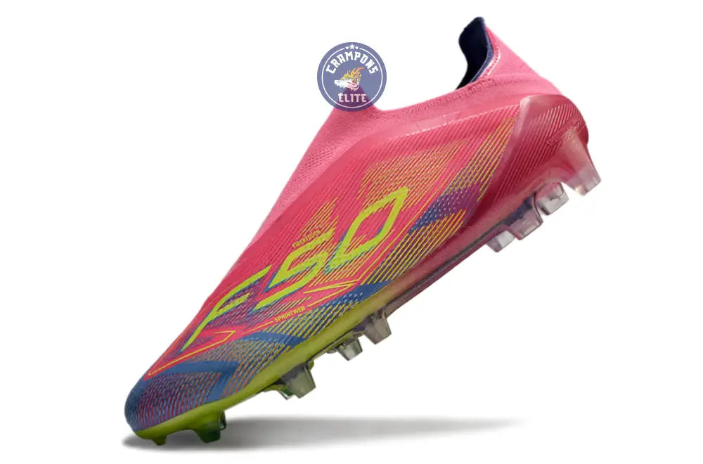 F50 Elite Laceless FG Mystic Victory - Lucid Pink/Lucid Lemon/Blue Fusion