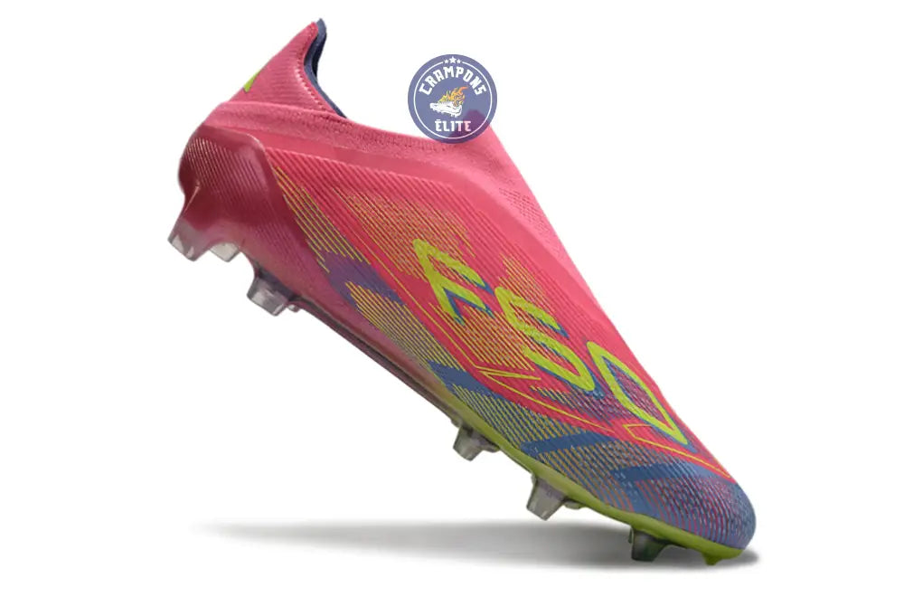 F50 Elite Laceless FG Mystic Victory - Lucid Pink/Lucid Lemon/Blue Fusion