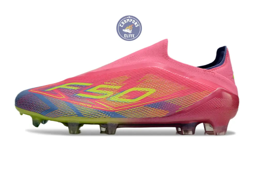 F50 Elite Laceless FG Mystic Victory - Lucid Pink/Lucid Lemon/Blue Fusion