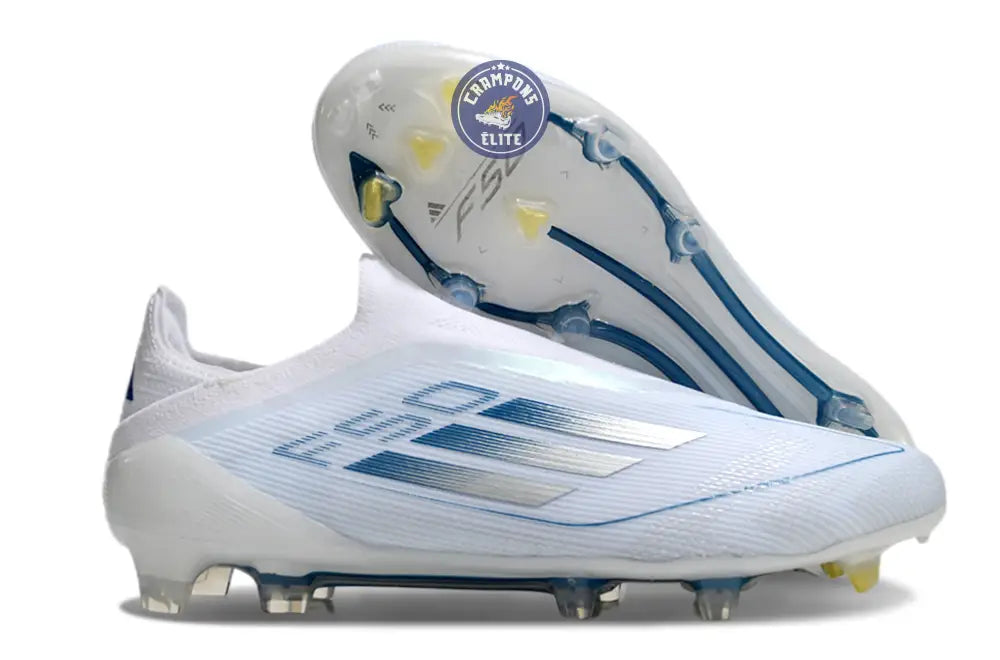 F50 Elite Laceless FG Polar Victory - Blanc/Argenté/Bleu