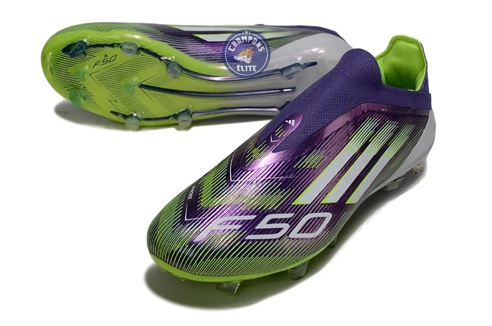 F50 Elite Laceless FG - Violet/Vert/Blanc