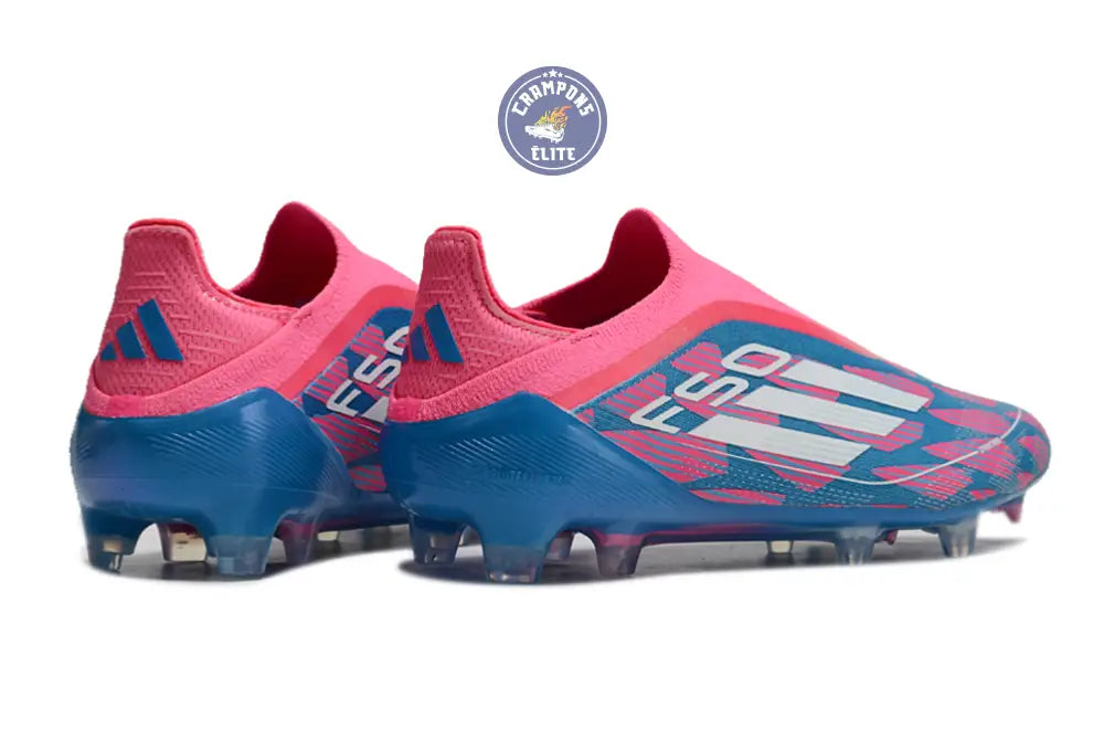 F50 Elite Laceless FG Reemergence - Bleu/Blanc/Rose