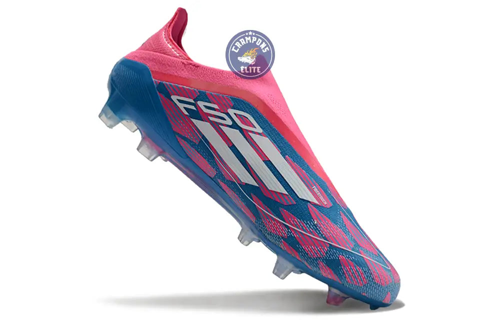 F50 Elite Laceless FG Reemergence - Bleu/Blanc/Rose