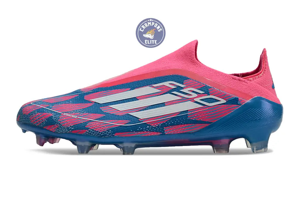 F50 Elite Laceless FG Reemergence - Bleu/Blanc/Rose