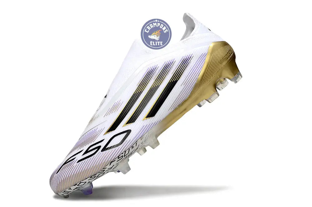 F50 Elite Laceless FG Road to Glory - Blanc/Noir/Doré
