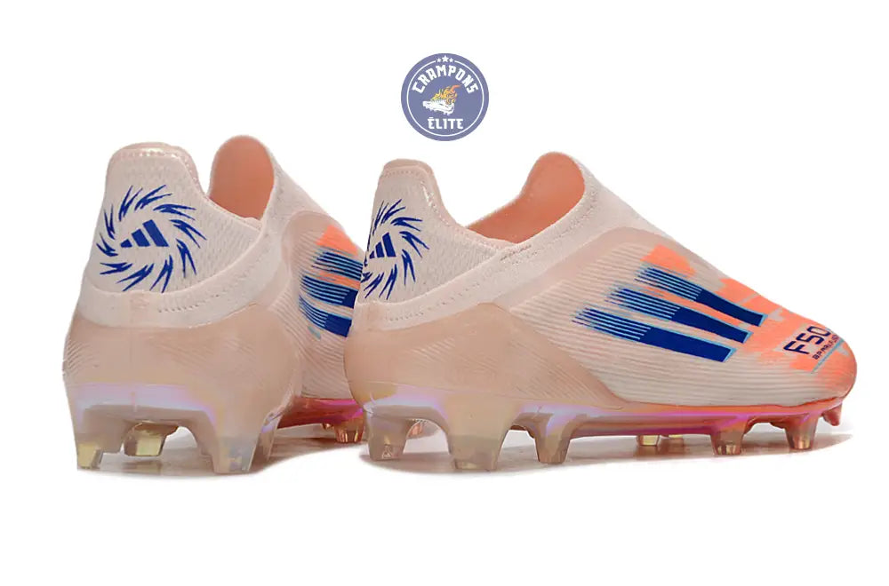 F50 Elite Laceless FG - Beige/Orange/Bleu