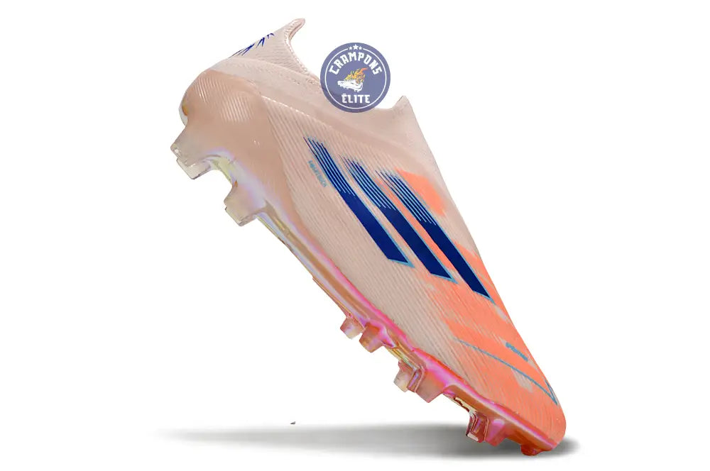 F50 Elite Laceless FG - Beige/Orange/Bleu