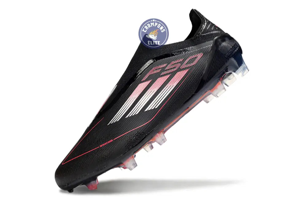F50 Elite Laceless FG Stealth Victory - Noir/Argenté/Lucid Red