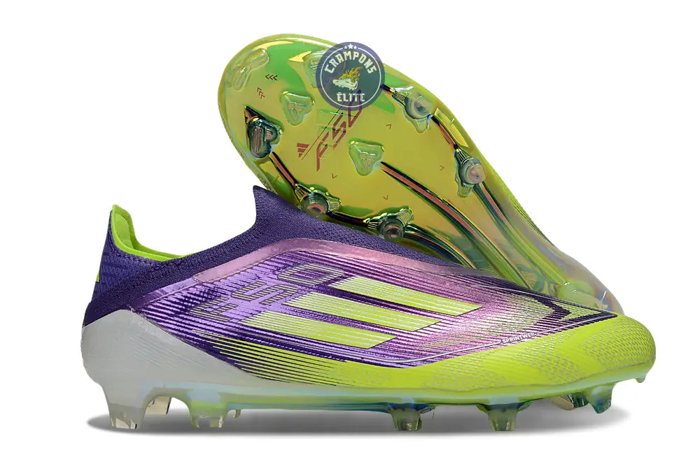 F50 Elite Laceless FG - Violet/Jaune Fluo/Gris