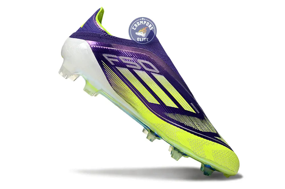 F50 Elite Laceless FG - Violet/Jaune Fluo/Gris