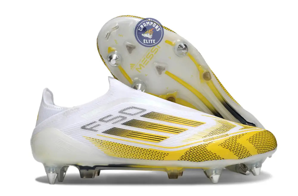 F50 Elite Laceless SG - Blanc/Jaune/Noir