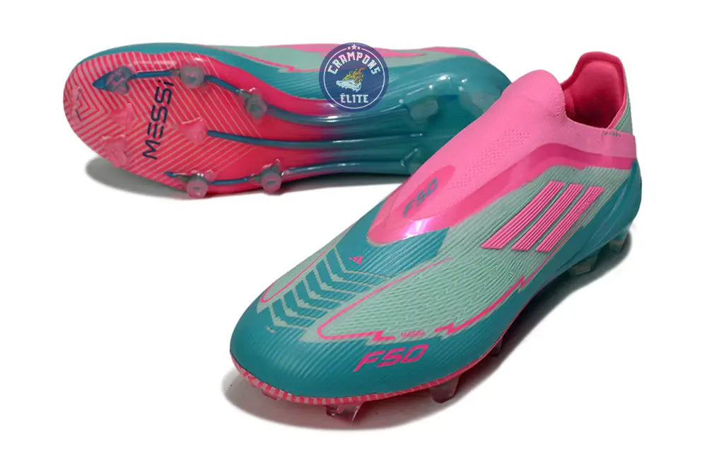 F50 Elite Laceless La Vida Tropical FG - Bleu/Bleu Turquoise/Rose