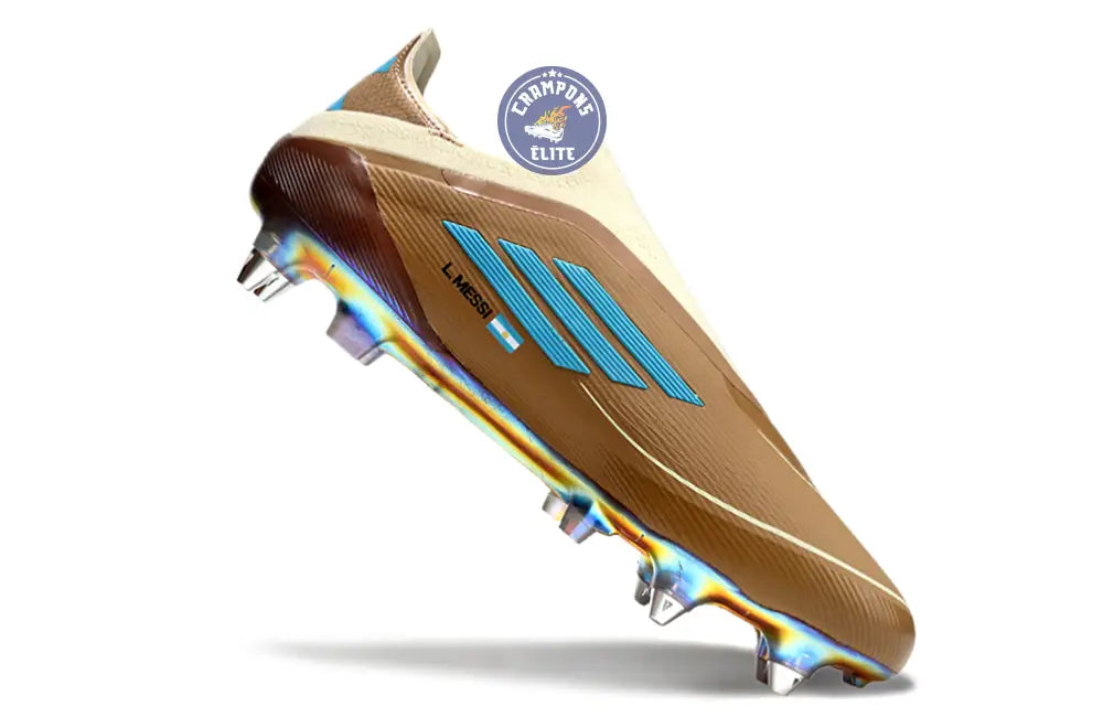 Image of F50 Elite Laceless Messi X Bad Bunny SG - Cardboard/Blanc/Turquoise ÉDITION LIMITÉE
