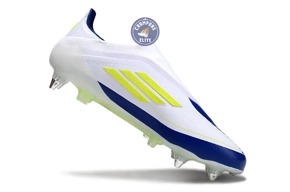 F50 Elite Laceless SG - Blanc/Bleu/Jaune Fluo
