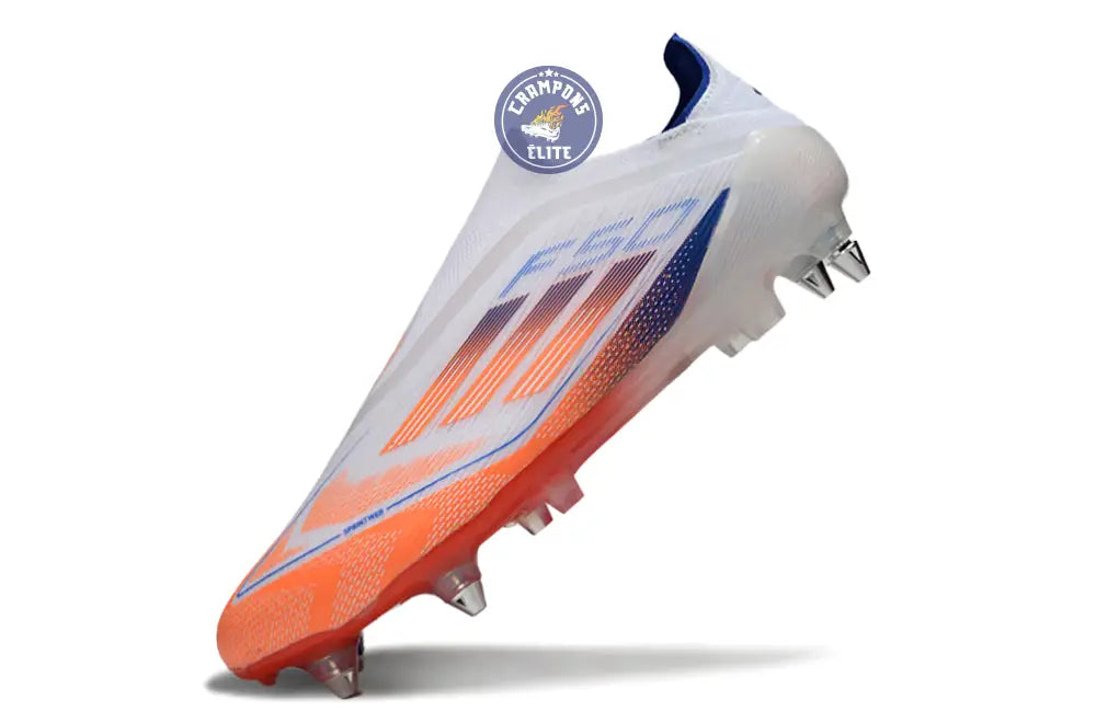 F50 Elite Laceless SG - Blanc/Orange/Bleu